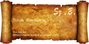 Szuk Barbara névjegykártya