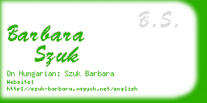 barbara szuk business card